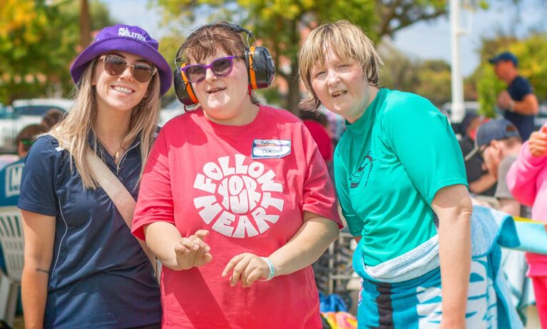 Sensory equipment was available to all participants - Bethany hired some earmuffs to have a break from the DJ - credit GLENN POWER GSSA